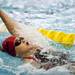 An Arkansas swimmer competes in the 100 meter backstroke on Monday, July 29. Daniel Brenner I AnnArbor.com